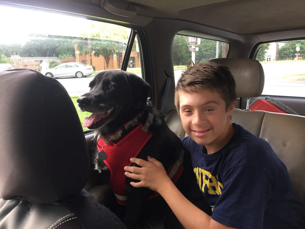 Gavin and Fritz in the car